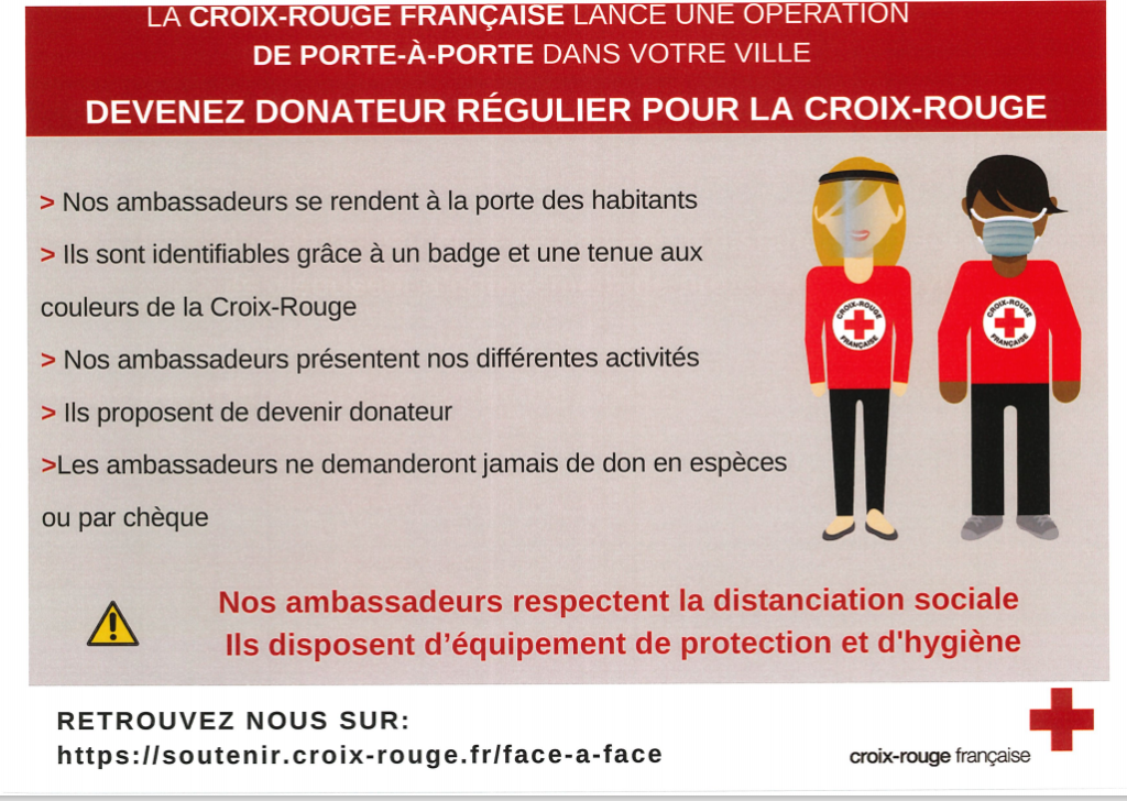 Campagne de porte à porte de la Croix Rouge VARETZ